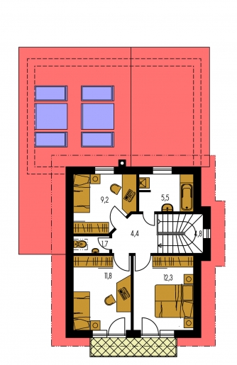 Mirror image | Floor plan of second floor - TREND 267